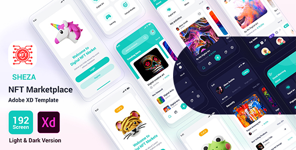 Sheza – NFT Marketplace Adobe XD Template