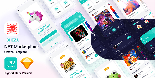 Sheza – NFT Marketplace Sketch Template