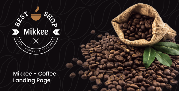 Product preview supplied for Mikkee - Coffee Landing Page XD Template