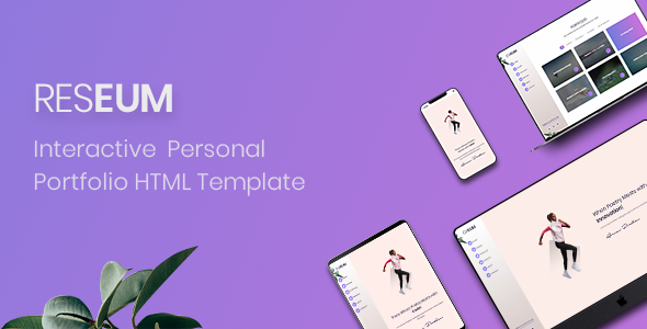 Product preview supplied for Reseum - Interactive Personal Portfolio Template