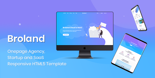 Broland - One page SaaS, Agency and Start up HTML Template product preview