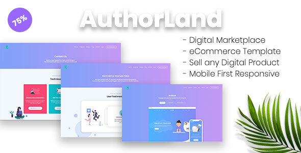 AuthorLand - Digital Marketplace eCommerce Template product preview