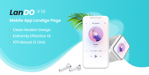 Lando - Software, App & Product Showcase Landing PSD Design listing image