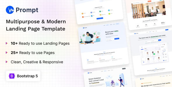 Prompt - Modern & Multipurpose Bootstrap 5 Template product preview