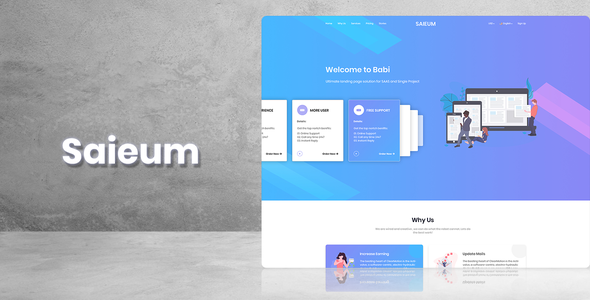 Preview image for Saieum - Software, App & Product Showcase Landing PSD Design