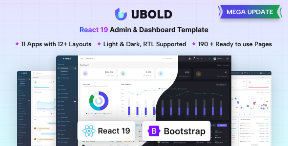 UBold - React Admin & Dashboard Template (React 19) product preview