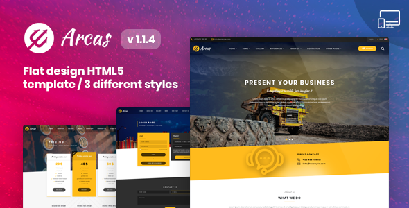 Product preview supplied for Arcas  |  Multipurpose HTML5  Template
