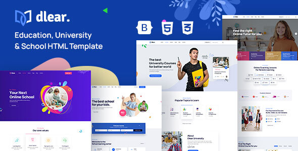 Dlear - Education HTML Template listing image