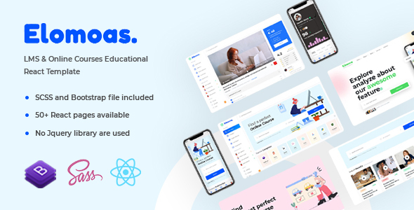 Preview image for Elomoas - LMS & Online Courses Educational React Template
