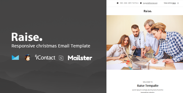Raise Mail - Responsive E-mail Template + Online Access + Mailster + MailChimp