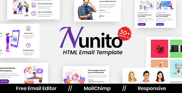 Product preview supplied for Nunito Agency - Multipurpose Responsive Email Template