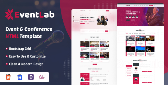 Product preview supplied for EventLab - Event Management HTML & Conference Template