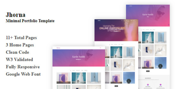 Product preview supplied for Jhorna - Minimal Portfolio Template