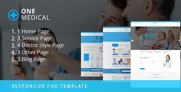 Product preview supplied for ONE Medical-PSD Template