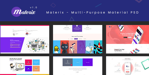 Materix - Multi-Purpose Material PSD Template product preview