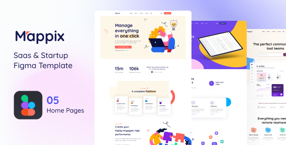 Mappix - Saas & Startup Figma Landing Template listing image