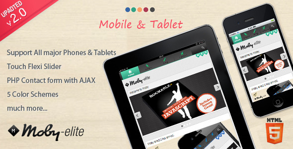 Product preview supplied for Moby elite - Mobile Template