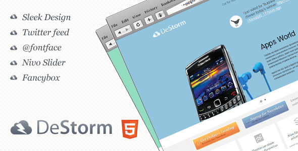 DeStorm Premium Landing Page product preview