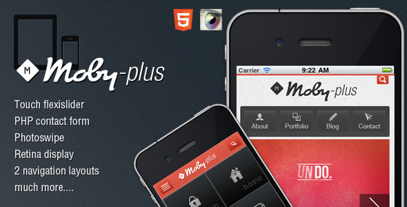Moby-Plus Mobile and Tablet HTML5 Template listing image