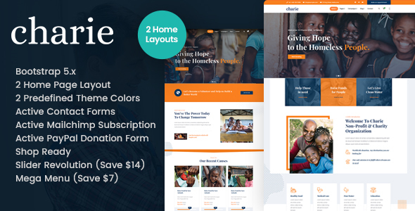Charie - Charity NonProfit HTML Template product preview