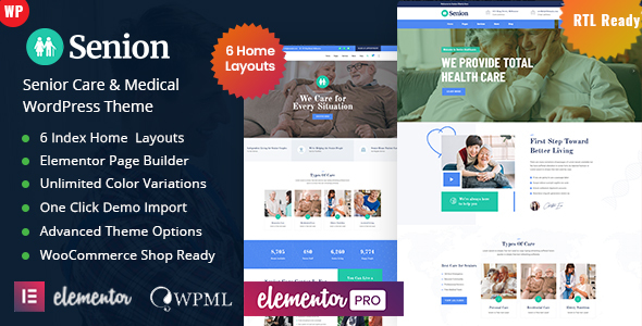 Preview image for Senion - Senior Care WordPress Theme