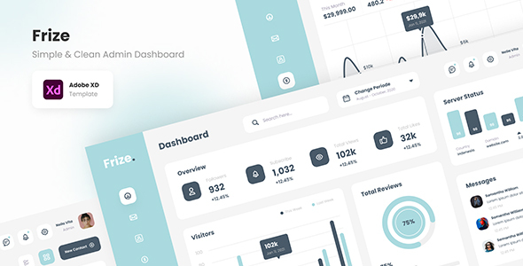 Preview image for Frize - Simple and Professional Admin Dashboard Adobe XD