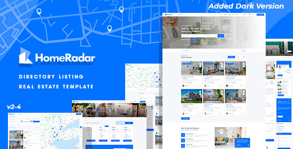 Homeradar - Directory  Listing  Real Estate Template product preview