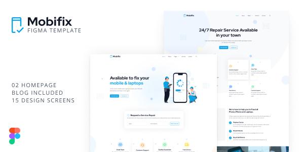 Preview image for Mobifix - Mobile & Laptop Repair Services Figma UI Template