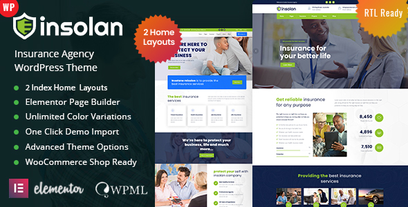 Insolan - Insurance Agency WordPress Theme listing image