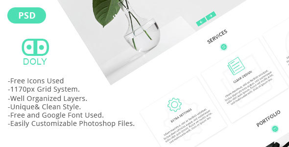 Product preview supplied for Doly - Creative One Page PSD Template