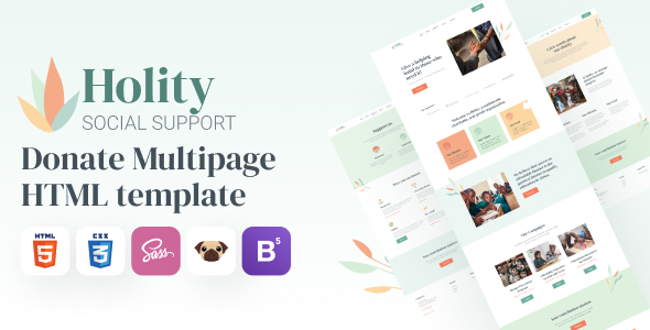 Holity - HTML5 Donate Website Template Bootstrap 5 Design listing image