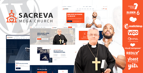 Product preview supplied for Sacreva - Church WordPress Theme