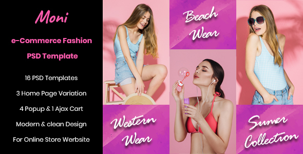 Moni e-Commerce Fashion PSD Template listing image