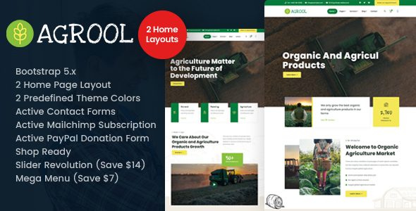 Agrool - Agriculture Farming HTML Template listing image