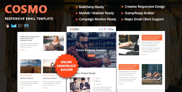 Product preview supplied for Cosmo - Multipurpose Responsive Email Template + Stampready Builder