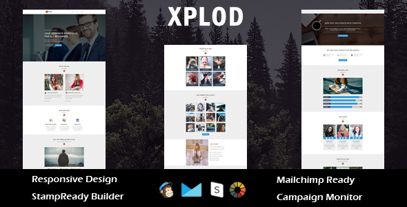 Preview image for XPLOD- Multipurpose Responsive Email Template + Stamp Ready Builder Online Access