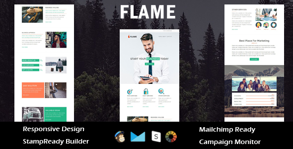 Flame - Multipurpose Responsive Email Template + Stampready Builder product preview