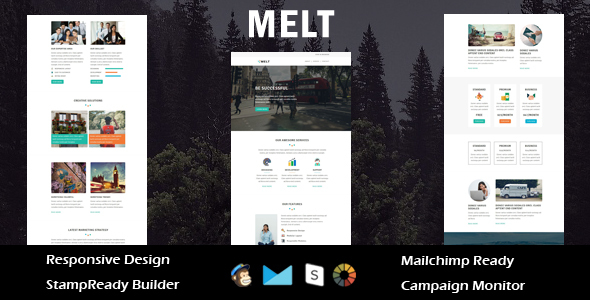 Melt - Multipurpose Responsive Email Template + Stampready Builder product preview