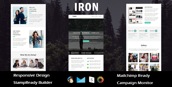 Product preview supplied for Iron - Multipurpose Responsive Email Template + Stampready Builder
