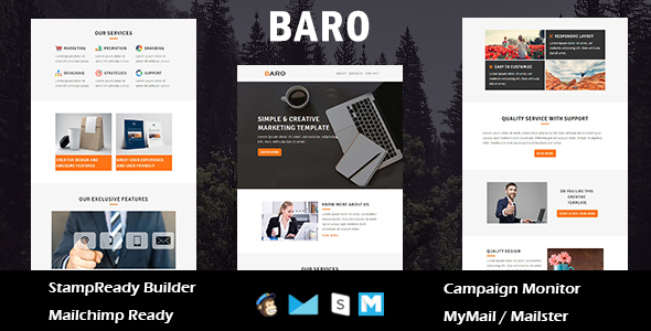 Baro - Multipurpose Responsive Email Template With Online StampReady Builder Access