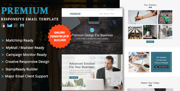 Premium - Multipurpose Responsive Email Template - Online StampReady Builder & Mailchimp Editor