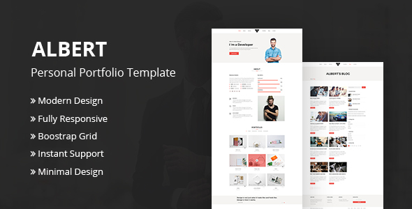 Product preview supplied for Albert | Portfolio Bootstrap Html Template