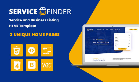 Service Finder - Provider and Business Listing HTML Template product preview