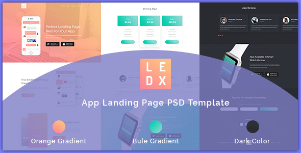 Praxis App Landing PSD Template