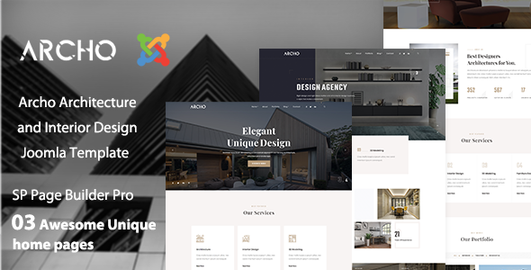 Archo - Architecture & Interior Design Joomla 6 Template product preview