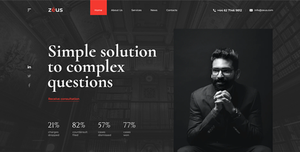 Zeus - Lawyers and Law Firm XD Template product preview