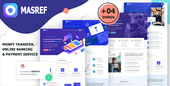 Product preview supplied for Masref - Online Banking & Payment Template