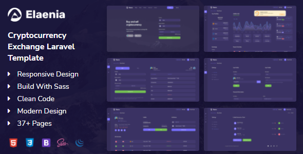 Elaenia - Cryptocurrency Exchange Dashboard Laravel Template