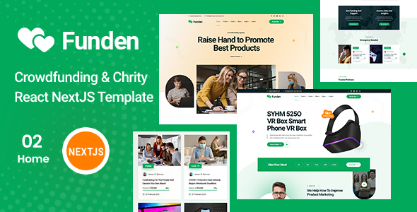 Mundeen - Crowdfunding & Charity React Template listing image