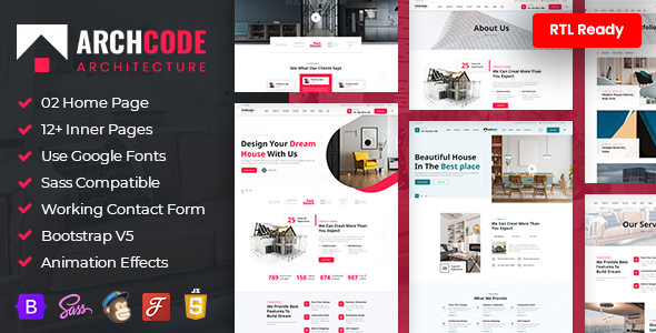 Product preview supplied for ArchCode - Architecture Bootstrap 5 HTML Template